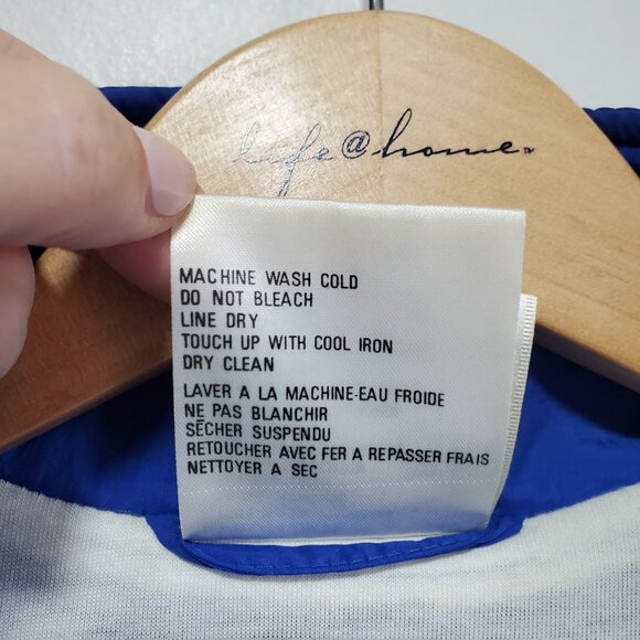 ADIDAS Vintage 90s Windbreaker Track Jacket Coat Nylon 3 Stripes Blue Mens Large - Picture 12 of 16